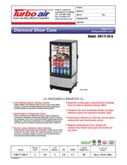 Turbo Air CRT-77-2R-N 17" Diamond Series Countertop Display Refrigerator – Pass-Thru Access, Swing Doors, Stainless Steel Finish, 115v - Donut-Equipment.com