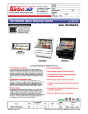 Turbo Air TOM-30SB-N 28" Slim Line Horizontal Open Air Cooler w/ (3) Levels – Black Exterior, 115v - Donut-Equipment.com
