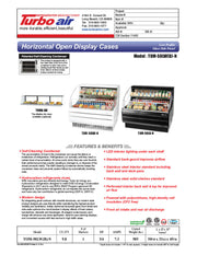 Turbo Air TOM-50LB-N 50" Horizontal Open Air Cooler w/ (2) Levels – Low Profile, Black Exterior, 115v - Donut-Equipment.com