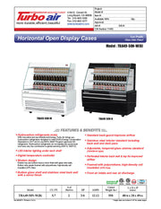 Turbo Air TBA49-50N-W 49" White Horizontal Refrigerated Open Display Merchandiser w/ (2) Shelves, 115v - Donut-Equipment.com