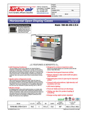 Turbo Air TOM-48L-UFD-S-2S-N 46 3/4" Stainless Steel Low Profile Horizontal Open Air Cooler w/ (2) Levels – Ultra Front Deluxe Merchandiser, 115v - Donut-Equipment.com