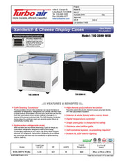 Turbo Air TOS-30NN-W 30" White Horizontal Open Display Merchandiser / Air Curtain Sandwich and Cheese Display Case – 1 Level, 115v - Donut-Equipment.com