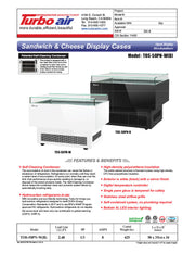 Turbo Air TOS-50PN-W 50" White Horizontal Open Display Merchandiser / Air Curtain Sandwich and Cheese Display Case – 1 Level, 115v - Donut-Equipment.com