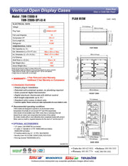 Turbo Air TOM-72DXB-N 69" Vertical Open Air Cooler w/ (5) Levels – Extra Deep, Black Exterior, 115v - Donut-Equipment.com