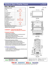 Turbo Air TOM-60DXS-N 60" Stainless Steel Extra Deep Vertical Open Air Cooler w/ (5) Levels, 115v - Donut-Equipment.com