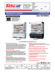 Turbo Air TOM-75SEW-N 76 1/2" White Narrow Depth Vertical Open Air Cooler / Air Curtain Display Case with (5) Levels, 220v/1ph - Donut-Equipment.com