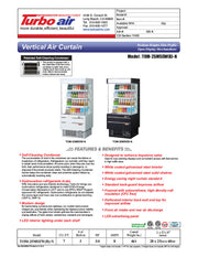 Turbo Air TOM-25MSEW-N 28" White Narrow Depth Vertical Open Air Cooler / Air Curtain Display Case with (4) Levels, 115v - Donut-Equipment.com