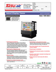 Turbo Air TIOM-48SB-N 50 3/8" Black Vertical Island Open Air Cooler with (4) Levels, 220v/1ph - Donut-Equipment.com