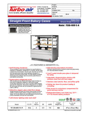 Turbo Air TCGB-48UF-S-N 47-7/8" Refrigerated Straight Glass Full-Service Bakery Display Case, 3 Levels, Stainless Steel Exterior, 115v - Donut-Equipment.com