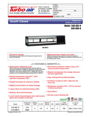 Turbo Air SAS-60R-N 60" Straight Glass Refrigerated Food/Sushi Case - Right Side Compressor - Donut-Equipment.com