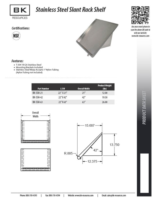 BK Resources 26" Left-Side Rinse Table Kit, 16-Gauge Stainless Steel - Donut-Equipment.com