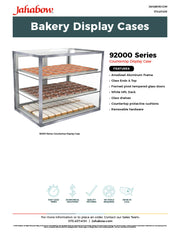 Jahabow 9200 Series 29"L x 20"D x 24"H Countertop Bakery Display Case – Aluminum, Tempered Glass, w/ 2 Shelves, Non-Refrigerated - Donut-Supplies.Com