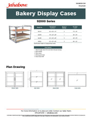 Jahabow 9200 Series 29"L x 20"D x 24"H Countertop Bakery Display Case – Aluminum, Tempered Glass, w/ 2 Shelves, Non-Refrigerated - Donut-Supplies.Com