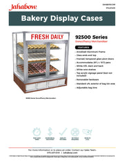 Jahabow 92500 Series 31"L x 24"D x 36"H Countertop Donut/Pastry Display Case – Aluminum, Tempered Glass, w/ 3 Shelves, Non-Refrigerated - Donut-Supplies.Com