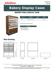 Jahabow Bakery Wall Display Case 58.5"L x 24"D x 83.5"H – Aluminum, Tempered Glass, w/ 4 Shelves, Non-Refrigerated - Donut-Supplies.Com