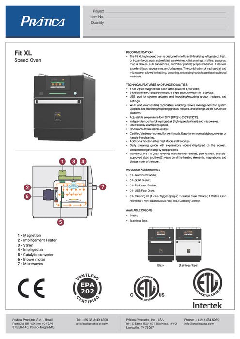 Prática FIT XL Ventless High-Speed Commercial Rapid Cook Oven, Countertop Design - Donut-Equipment.com