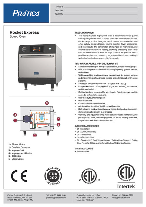 Prática Rocket Express Ventless High-Speed Commercial Rapid Cook Oven, Countertop Design - Donut-Equipment.com