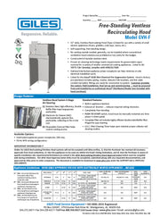 Giles GVH-F Floor-Stand Ventless Recirculating Type 1 Hood System with 1PH Power Receptacle Installed in Stand, 31-3/4" Stand Width, 208-240V/60Hz/1PH - Donut-Equipment.com