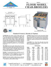 Comstock-Castle F32-2LB 24" Gas Restaurant Range, 2-Burner Broiler, Cabinet Base, Stainless Steel Front, 50,000 BTU - Donut-Supplies.Com