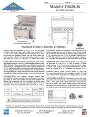 Comstock-Castle F3430-36 48" Gas Restaurant Range, 2 Open Burners, 36" Griddle, Single Standard Oven, Stainless Steel Front, 138,000 BTU - Donut-Supplies.Com