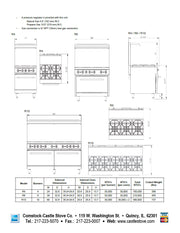 Comstock-Castle R6 36" Gas Restaurant Range, 6 Open Burners, Double Standard Oven, Stainless Steel Front, 210,000 BTU - Donut-Supplies.Com