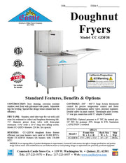 Comstock-Castle CC-GDF38 38" Gas Floor Model Donut Fryer, 34" x 24" Fry Pot, 220 lb. Fat Capacity, Thermostatic Controls, Stainless Steel Front, 150,000 BTU - Donut-Supplies.Com