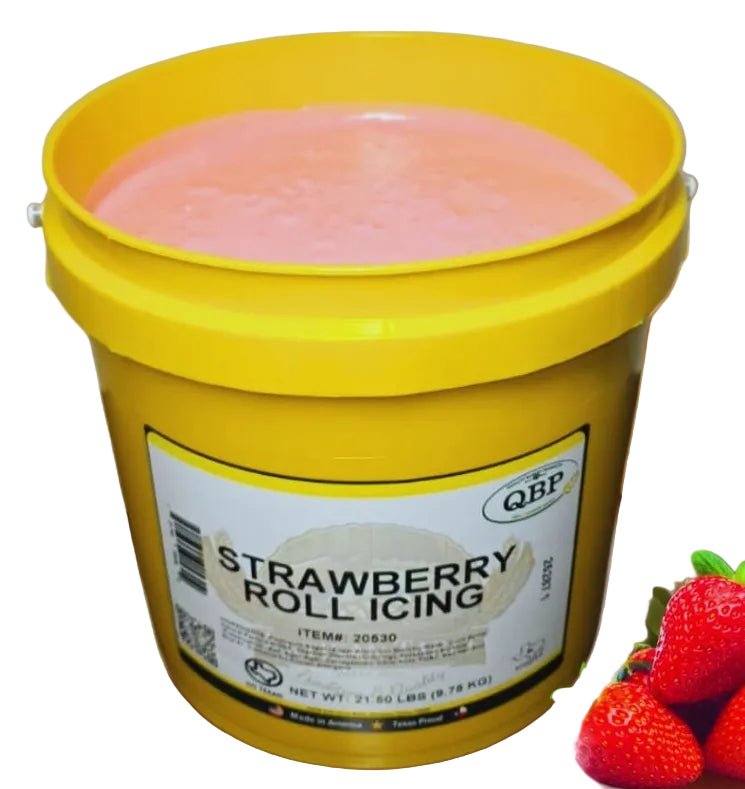 Quality Strawberry Roll and Pastry Icing 21.5 Pounds Ready To Use - Donut-Supplies.Com
