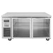 Turbo Air JUR-60-G-N J Series 60" Glass Door Undercounter Refrigerator w/ 2 Sections & Side Mounted Compressor - Donut-Supplies.Com