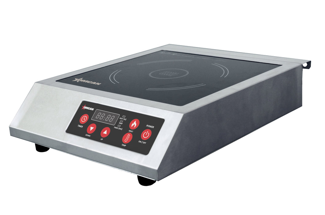 Omcan 3.5 kW Stainless Steel Commercial Countertop Induction Cooker – High-Power Electric Induction Cooktop for Restaurants, Catering & Foodservice Kitchens