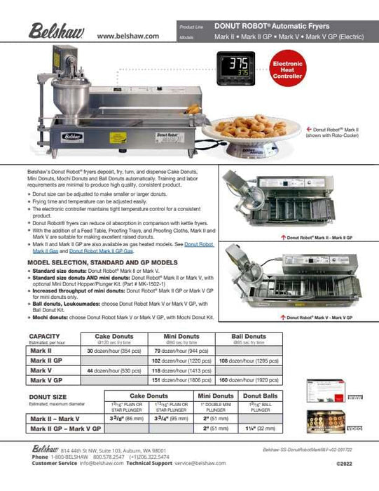 Belshaw Donut Robot® Mark V (Electric) GP for Mini Donuts Only - Donut-Supplies.Com