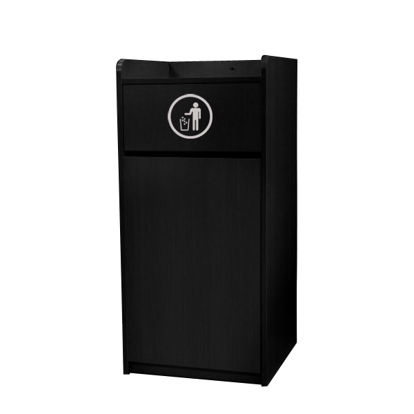 Omcan Trash Receptacle for 36-Gallon Bin – Black Commercial Waste Bin Enclosure, Durable Foodservice Use