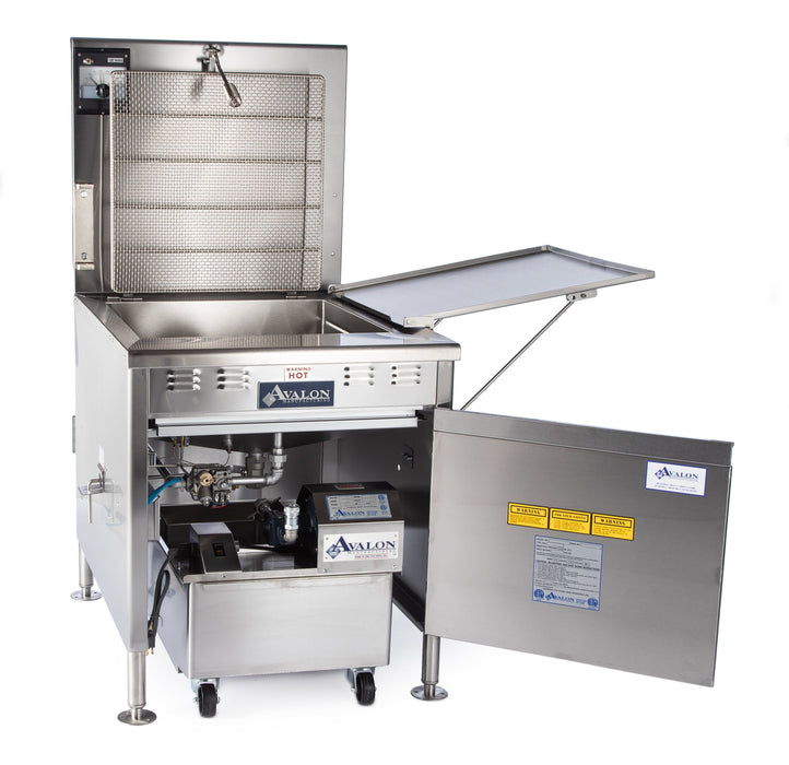 Avalon (ADF24-G-P-BA) 24" x 24" Propane Gas Fryer, Electronic Ignition, Right Side Drain Board With Submerger Screen