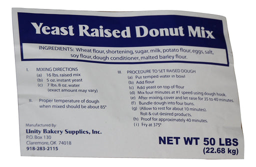 Bakers Table Raised Donut Mix 50# Bakery Wholesalers