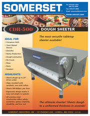 Somerset CDR-500 - Dough Roller Sheeter - 20" Single Pass- Recommended for Donut Dough - Donut-Supplies.Com