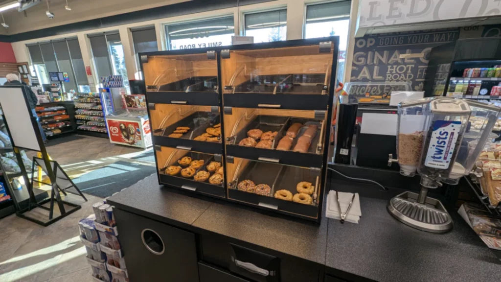Palram Countertop Bakery Display Case with Illuminated Soft-Close Drawers & Tempered Glass – 40"W x 32"H x 20"D - Donut-Equipment.com