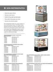 Federal Industries (ITD6034-B18)-Non-Refrigerated- 60" x 52"(H) Full Service Case w/Straight Glass 120V - Donut-Supplies.Com