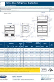 Federal Industries (ITR4834-B18) 52"(H)- 48" Full Service Case w/Straight Glass (Refrigerated) 120V - Donut-Supplies.Com