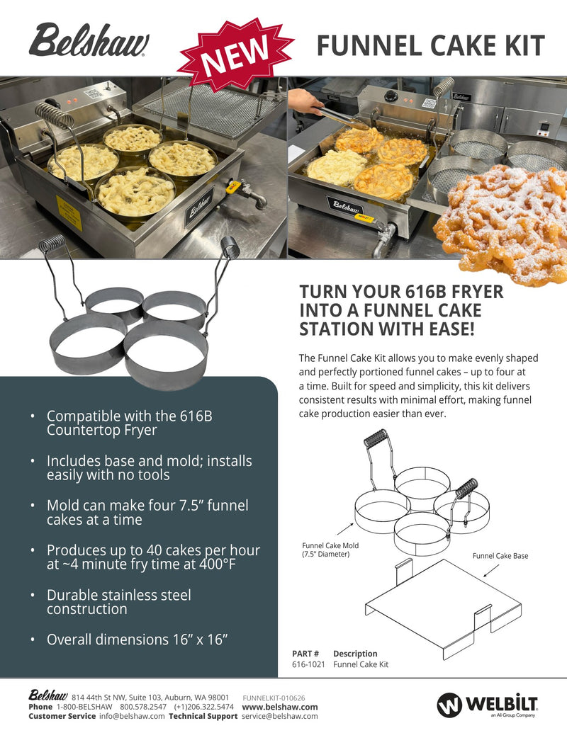 Belshaw Funnel Cake Fryer 616B and Funnel Cake Kit - Donut-Supplies.Com