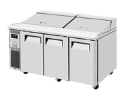 Turbo Air JST-72-N 71" 3 Door Side Mount Compressor Refrigerated Sandwich Prep Table - Donut-Equipment.com