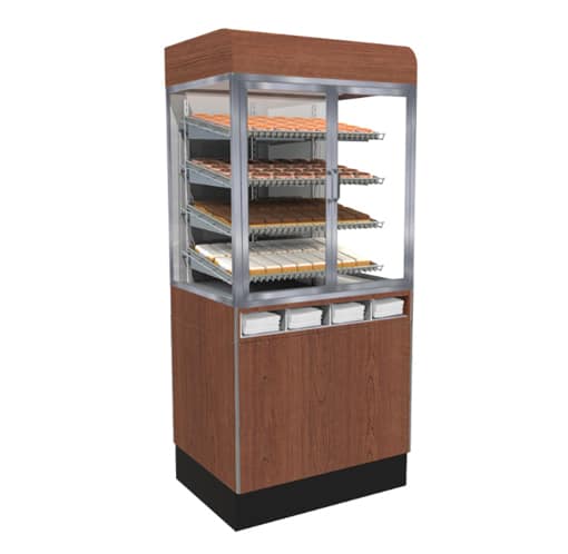 Jahabow 99370 Series 60"L x 24"D x 70"H Bakery Display Case with Pedestal Base – Aluminum, Tempered Glass, w/ 4 Shelves, Non-Refrigerated
