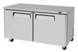 Turbo Air MUR-60-N 60 1/4" W Undercounter Refrigerator w/ 2 Sections & Solid Doors - Donut-Supplies.Com