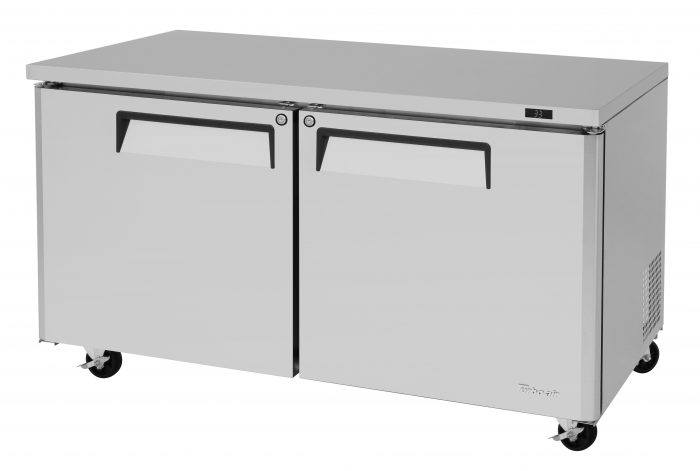 Turbo Air MUR-60-N 60 1/4" W Undercounter Refrigerator w/ 2 Sections & Solid Doors - Donut-Supplies.Com