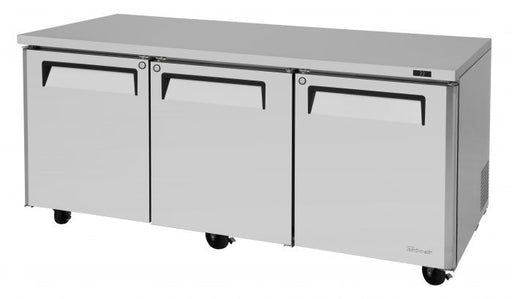 Turbo Air MUR-72-N 72 1/4" W Undercounter Refrigerator w/ 3 Sections & 3 Solid Doors - Donut-Supplies.Com