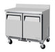 Turbo Air MWR-34S-N6 M3 Series 34" Shallow Depth Undercounter Worktop Refrigerator w/ (2) Section, 2 Solid Door - Donut-Supplies.Com
