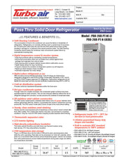 Turbo Air PRO-26R-PT-N 29" Premiere Pro Series Solid Door Pass-Through Refrigerator - Donut-Equipment.com