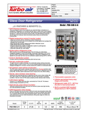 Turbo Air PRO-50R-G-N 51 3/4" Two Section Reach In Refrigerator, (2) Hinged Glass Doors, 115v - Donut-Equipment.com
