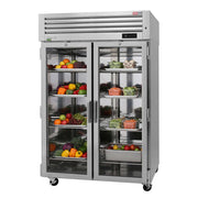 Turbo Air PRO-50R-G-N 51 3/4" Two Section Reach In Refrigerator, (2) Hinged Glass Doors, 115v - Donut-Equipment.com