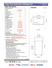 Turbo Air PRO-50R-PT-N 52" Premiere Pro Series Solid Door Pass-Through Refrigerator - Donut-Equipment.com