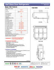 Turbo Air PRO-77-6R-G-N 77 3/4" Three Section Reach In Refrigerator, (6) Left/Right Hinge Glass Doors, 115v - Donut-Equipment.com