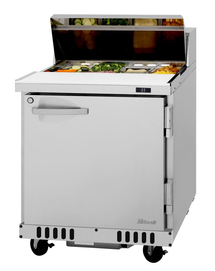 Turbo Air PST-28-FB-N 27 1/2" PRO Series Sandwich/Salad Prep Table w/ Refrigerated Base - Donut-Equipment.com